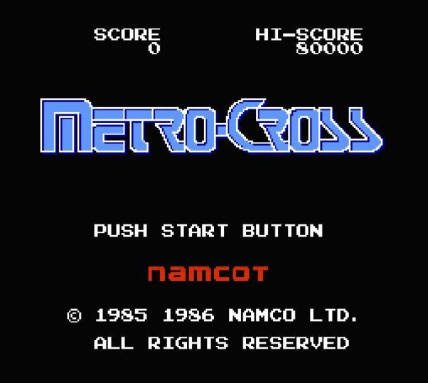 メトロクロス ファミコンソフト / 起動確認済み プレイ画面 / メトロクロス Famicom Game Gameplay Screenshot