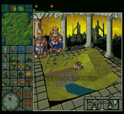 パワーモンガー スーパーファミコンソフト / 起動確認済み プレイ画面 / Powermonger Super Famicom Game Gameplay Screenshot