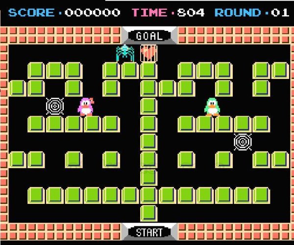 バイナリィランド ファミコンソフト / 起動確認済み プレイ画面 / Binary Land Famicom Game Gameplay Screenshot