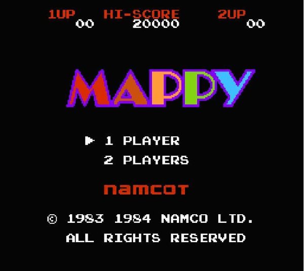 マッピー ファミコンソフト / 起動確認済み プレイ画面 / Mappy Famicom Game Gameplay Screenshot