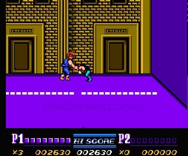 双截龍II（ダブルドラゴン2） ファミコンソフト / 起動確認済み プレイ画面 / 双截龍II Famicom Game Gameplay Screenshot