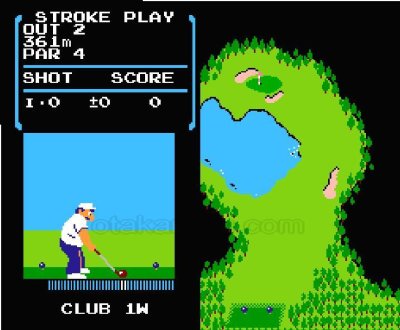 ゴルフ (絵柄版) ファミコンソフト / 起動確認済み プレイ画面 / Golf Famicom Game Gameplay Screenshot