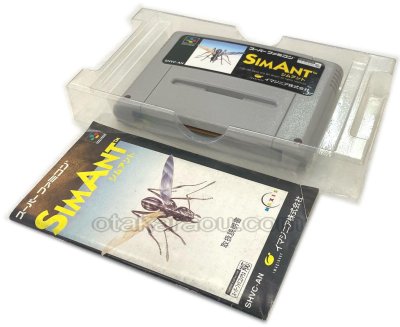 シムアント スーパーファミコン箱説 / 起動確認済み プレイ画面 / SimAnt Super Famicom Game Gameplay Screenshot