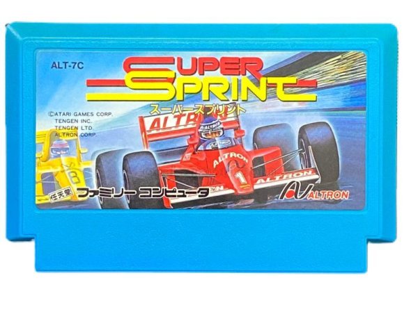 スーパースプリント ファミコンソフト / 起動確認済み プレイ画面 / Super Sprint Famicom Game Gameplay Screenshot