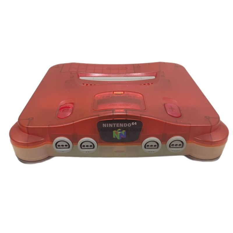 NINTENDO 64 - 【値下げ！レア色】64 クリアレッド　本体　コントローラー3つ　アダプター付き 楽天市場】64 本体 ニンテンドー64 すぐ遊べるセット