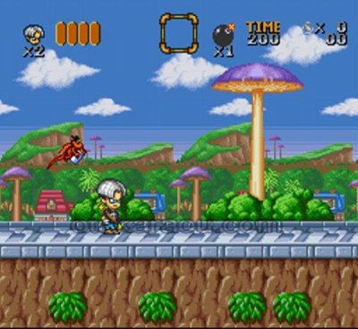 ゴーゴーアックマン スーパーファミコンソフト / 起動確認済み プレイ画面 / ゴーゴーアックマン Super Famicom Game Gameplay Screenshot