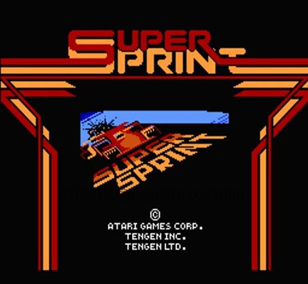 スーパースプリント ファミコンソフト / 起動確認済み プレイ画面 / Super Sprint Famicom Game Gameplay Screenshot