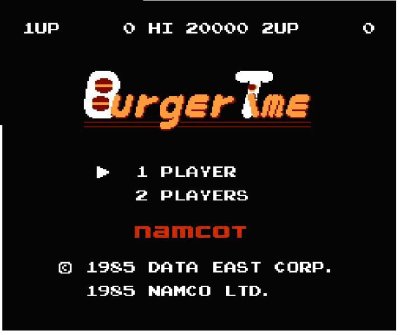 バーガータイム ファミコンソフト / 起動確認済み プレイ画面 / BurgerTime Famicom Game Gameplay Screenshot