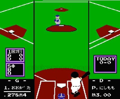 ファミスタ'91 ファミコンソフト / 起動確認済み プレイ画面 / Famista '91 Famicom Game Gameplay Screenshot