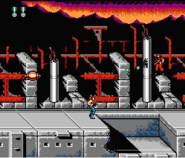 スーパー魂斗羅（スーパーコントラ） ファミコンソフト / 起動確認済み プレイ画面 / スーパー魂斗羅 Famicom Game Gameplay Screenshot