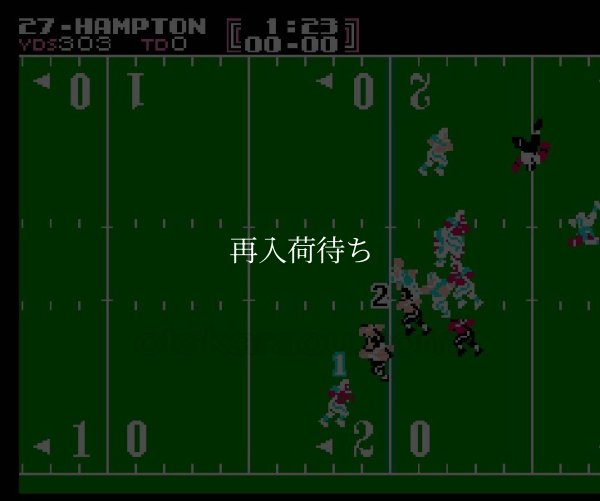テクモボウル ファミコンソフト / 起動確認済み プレイ画面 / Tecmo Bowl Famicom Game Gameplay Screenshot