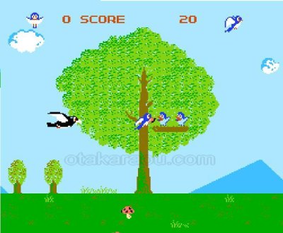 バードウィーク ファミコンソフト / 起動確認済み プレイ画面 / Bird Week Famicom Game Gameplay Screenshot