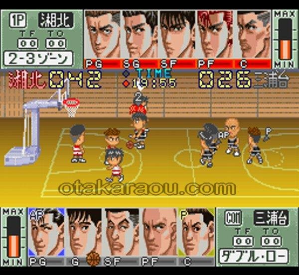 TVアニメ スラムダンク2 スーパーファミコンソフト / 起動確認済み プレイ画面 / Slam Dunk Super Famicom Game Gameplay Screenshot