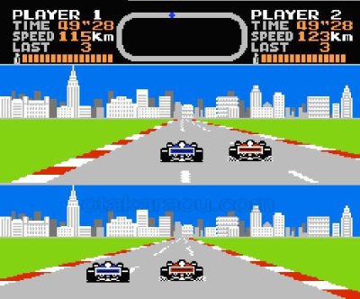 ファイナルラップ ファミコンソフト / 起動確認済み プレイ画面 / Final Lap Famicom Game Gameplay Screenshot