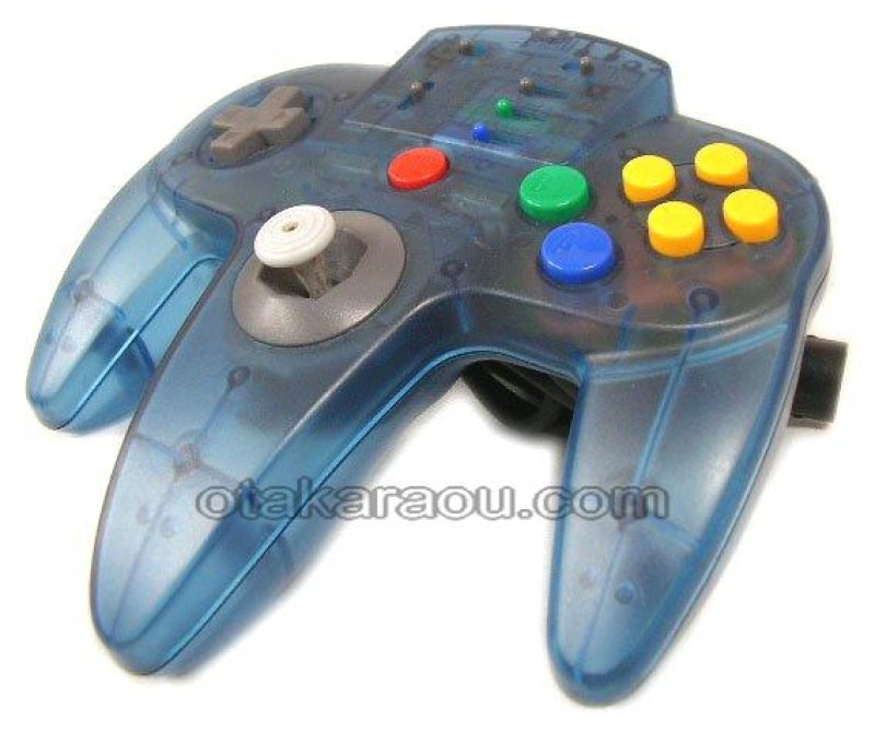 連射機能付き　Nintendo64 コントローラー　青色　アスキーパッド64 アスキーパッド64｜懐かしの名作を今すぐプレイ