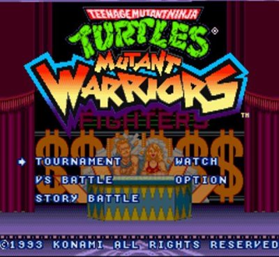 T.M.N.T.(ティーンエイジ ミュータント ニンジャ タートルズ) ミュータント ウォーリアーズ スーパーファミコンソフト / 起動確認済み プレイ画面 / TMNT: Mutant Warriors (Tournament Fighters) Super Famicom Game Gameplay Screenshot