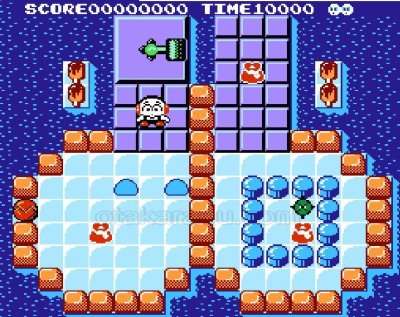 迷宮島 ファミコンソフト / 起動確認済み プレイ画面 / Kickle Cubicle Famicom Game Gameplay Screenshot