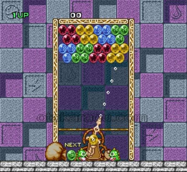 パズルボブル スーパーファミコンソフト / 起動確認済み プレイ画面 / Bust-a-Move (Puzzle Bobble) Super Famicom Game Gameplay Screenshot
