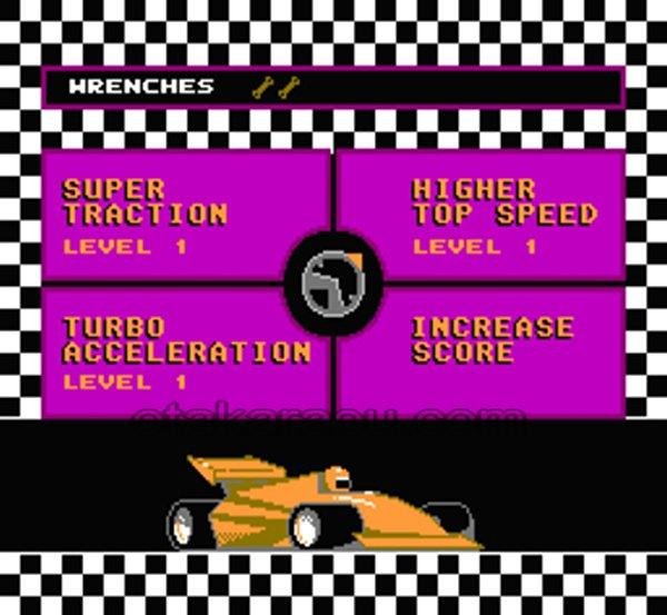 スーパースプリント ファミコンソフト / 起動確認済み プレイ画面 / Super Sprint Famicom Game Gameplay Screenshot