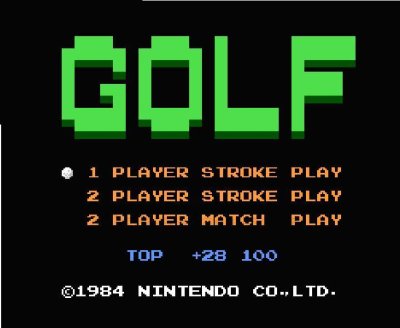 ゴルフ (絵柄版) ファミコンソフト / 起動確認済み プレイ画面 / Golf Famicom Game Gameplay Screenshot