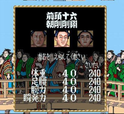 大相撲魂 スーパーファミコンソフト / 起動確認済み プレイ画面 / Oozumou Tamashii Super Famicom Game Gameplay Screenshot
