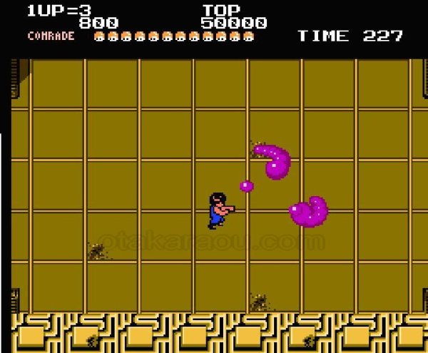 エイリアンシンドローム ファミコンソフト / 起動確認済み プレイ画面 / Alien Syndrome Famicom Game Gameplay Screenshot