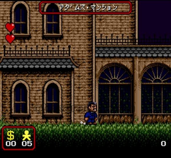 アダムスファミリー スーパーファミコンソフト / 起動確認済み プレイ画面 / The Addams Family Super Famicom Game Gameplay Screenshot