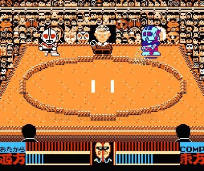 SDバトル大相撲 平成ヒーロー場所 ファミコンソフト / 起動確認済み プレイ画面 / SD Battle Oozumou Famicom Game Gameplay Screenshot