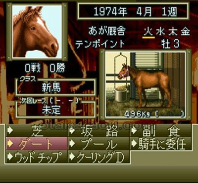 武豊 G1メモリー スーパーファミコンソフト / 起動確認済み プレイ画面 / Take Yutaka G1 Memory Super Famicom Game Gameplay Screenshot