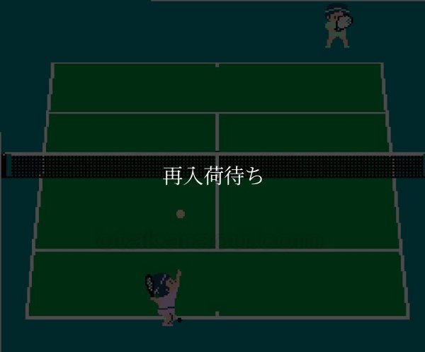 ファミリーテニス ファミコンソフト / 起動確認済み プレイ画面 / Family Tennis Famicom Game Gameplay Screenshot
