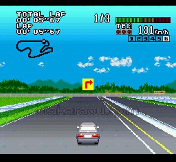 GTレーシング スーパーファミコンソフト / 起動確認済み プレイ画面 / GT Racing Super Famicom Game Gameplay Screenshot