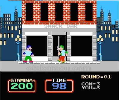アーバンチャンピオン ファミコンソフト / 起動確認済み プレイ画面 / Urban Champion Famicom Game Gameplay Screenshot