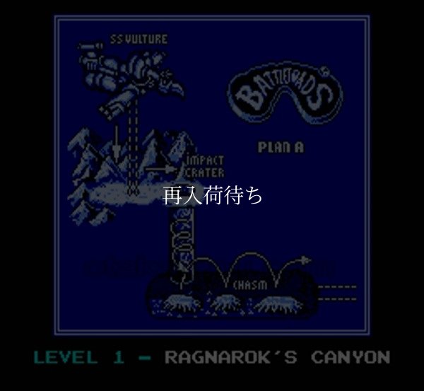 バトルトード ファミコンソフト / 起動確認済み プレイ画面 / Battletoads Famicom Game Gameplay Screenshot