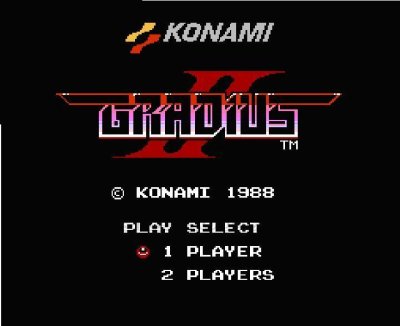 グラディウス2 ファミコンソフト / 起動確認済み プレイ画面 / Gradius II (Vulcan Venture) Famicom Game Gameplay Screenshot