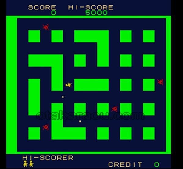 ニチブツアーケードクラシックス2 平安京エイリアン スーパーファミコンソフト / 起動確認済み プレイ画面 / Nichibutsu Arcade Classics 2 Super Famicom Game Gameplay Screenshot