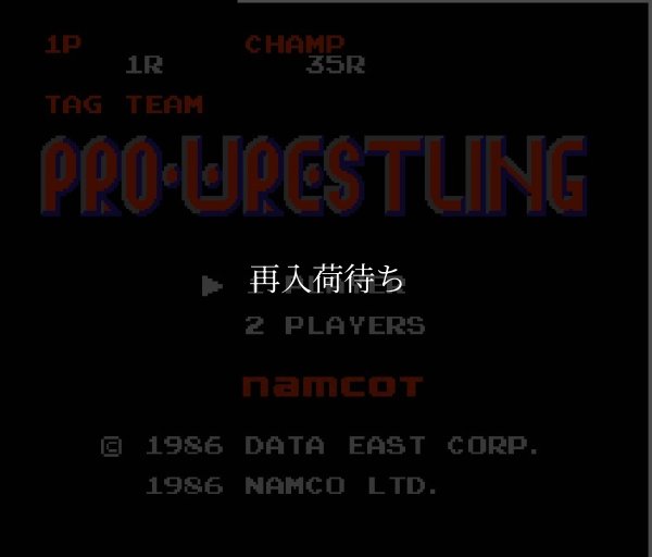 タッグチームプロレスリング ファミコンソフト / 起動確認済み プレイ画面 / Tag Team Wrestling Famicom Game Gameplay Screenshot