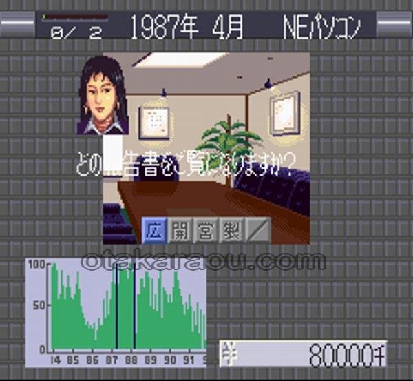 トップマネジメントII スーパーファミコンソフト / 起動確認済み プレイ画面 / Top Management II Super Famicom Game Gameplay Screenshot