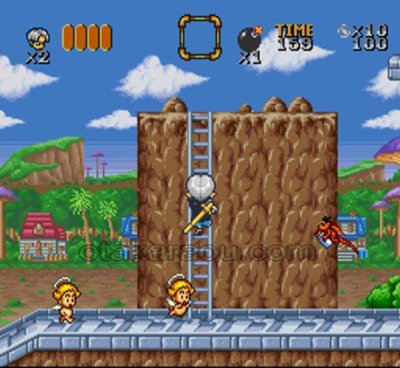 ゴーゴーアックマン スーパーファミコンソフト / 起動確認済み プレイ画面 / ゴーゴーアックマン Super Famicom Game Gameplay Screenshot