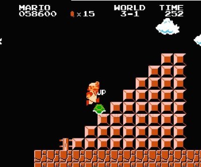スーパーマリオブラザーズ ファミコンソフト / 起動確認済み プレイ画面 / Super Mario Bros. Famicom Game Gameplay Screenshot
