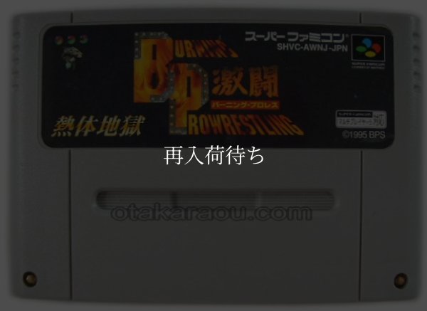 熱体地獄 激闘バーニングプロレス スーパーファミコンソフト / 端子清掃済み 動作確認済み / Burning Pro Wrestling Super Famicom Game Tested & Working